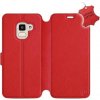 Flip puzdro na mobil Samsung Galaxy J6 2018 – Červené – kožené – Red Leather 5903226501175