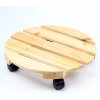 PODSTAVEC POD KVETINÁČ NA KOLIESKACH DREVO NATURAL 30CM