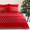 VIANOČNÉ POSTEĽNÉ OBLIEČKY NOEL 220X200 70X80/X2 ČERVENÉ