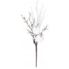 Vetvička MagicHome Vianoce, s bobuľkami a jabĺčkami, biela, 32 cm