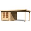Drevený záhradný domček BASTRUP 4 s prístavkom Lanitplast