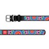 Wau Dog Kožený obojok so vzorom FLOWERS