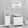 3-dielna súprava kúpeľňového nábytku,lesklá biela, drevotrieska-ForU-3056913