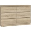 Bývaj s nami SK, Široká komoda so zásuvkami WALMA M6 120, dub sonoma LTD