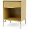 Nočný stolík Dream na béžových nohách horčičný žltý