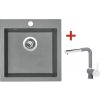 Granitový drez s batériou VIVA 455 460 x 455 mm titanium G872 + drezová batéria MIX 3 p GR