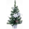 Stromček MagicHome Vianoce, ozdobený, strieborný, kvet, 20 cm