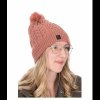 Dámska Čiapka FOX Cable Knit Bobble - Dusty Rose