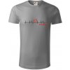 Moje srdce bije pre Bowling - Tričko z organickej bavlny - 2XL ( Starostrieborná )