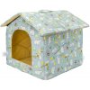 Domček pre zvieratá Nobleza Print Velvet M 48x45x39cm Farba: Tyrkys