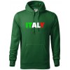 Italy Nápis - Mikina pánska Cape s kapucňou - L ( Fľaškovozelená )