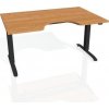 Hobis Pracovný stôl Motion Ergo, ZO, 2S, 180x70,5-120,5x90 cm, jelša/čierna
