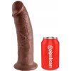 King Cock 10 veľké dildo so semenníkmi s prísavkou hnedé 25 cm