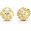Guess Pozlátené kôstkové náušnice so zirkónmi Wild Flower JUBE05504JWYGT/U