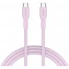 Canyon OnWire CCAP60CL, 1 m, kábel nab. a synchr., USB-C / USB-C, 60W PD, 480Mbps, opletený, ružový CND-CCAP60AB10PK