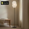 Lucande stojaca lampa Tovina, textil, biela, výška 165 cm - 10040783