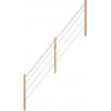 StarWood Nerezové a drevené zábradlie biele/dubové pravé 365 cm