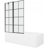 MEXEN/S - Vega obdĺžniková vaňa 170 x 70 cm s panelom + vaňová zástena 120, čierna vzor 550117070X9412117077
