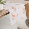 Biante Detský bavlnený behúň na stôl Sandra SA-643 Veveričky s kvietkami na bielom 45x120 cm