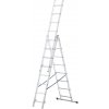 Hliníkový rebrík 3x8 priečok trojdielny DRABEST DW3-8 HOME