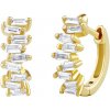 Silvego Strieborné/pozlátené náušnice kruhy Bernie s Brilliance Zirconia DCC1541EWGP
