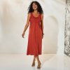 Midi šaty s macramé terakota 044 Blancheporte