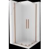MEXEN/S - Velar Duo sprchovací kút, posuvné dvere 90 x 90, dekor, meď kartáčovaná 871-090-090-32-65