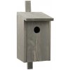 Sivá drevená vtáčia búdka so strieškou 34900