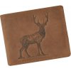 Brúsená kožená peňaženka s motívom jeleňa L1172-7