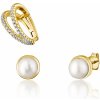 JwL Luxury Pearls Moderný set pozlátených náušníc záušnice kôstková náušnice JL0807