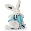 Plyšový zajačik na maznanie Happy Pop Doudou et Compagnie modrý v darčekovom balení 25 cm od 0 mes