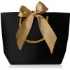 Troli Čierna darčeková taška so zlatou stuhou M