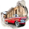 Fototapeta diera na stenu Red chevrolet 75x75 cm