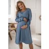 Tehotenské šaty na dojčenie dl.rukáv Lovely Midi Dress Blue