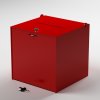 Najcenovky Akrylatový losovací box 250 x 250 x 250 mm biely červená farba