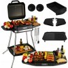 Barbecue, skladací elektrický gril Yoer Roast Master čierny 3050 W