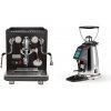 ECM Synchronika, black, dark walnut + Rocket Espresso SPLUGA, chrome