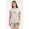 Vienetta Dámske pyžamo šortky Včielky sivá