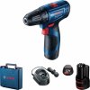 BOSCH GSR 120-LI, akumulátorový vŕtací skrutkovač, 0 – 400 / 0 – 1.500 ot/min, 8 mm, 2x akumulátor GBA 12V 2.0Ah