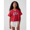 GAP Detská mikina VintageSoft s krátkym rukávom a logom Červená XL