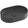 Ravak Ceramic umývadlo 55x37 cm oválny pultové umývadlo antracitová XJX03155000
