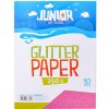 Dekoračný papier A4 Glitter ružový 250 g, sada 10 ks
