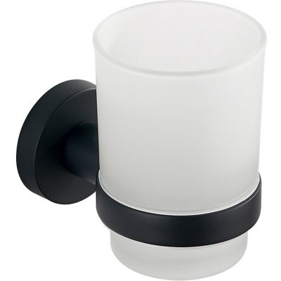 Aqualine SAMBA pohár, mliečne sklo, čierna mat SB204