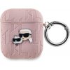 Karl Lagerfeld PU Embossed Karl and Choupette Heads puzdro pre AirPods 1/2, ružové 57983120860