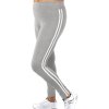 Legíny s bielymi pruhmi sivé (Dámske legíny na turistiku)