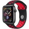 eses Silikónový remienok pre Apple Watch - Čierno červený, S, M, L - 38mm, 40mm, 41mm