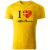 T-ričko I Love Alfa Romeo pánske tričko Farba trička: Žltá, Farba potlače: Biela, Veľkosť: 4XL
