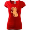 Kapybara s palcom hore - Dámske tričko Pure - S ( Červená )