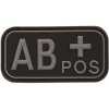 Gumová nášivka 101 Inc krv AB POS - čierna