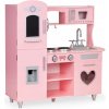 Ecotoys dřevěná kuchyňka pro dívky růžová